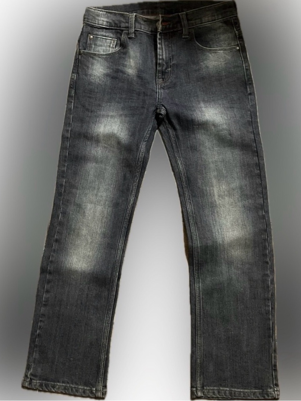 Wrangler Boys Black Washed Straight-Leg Jeans